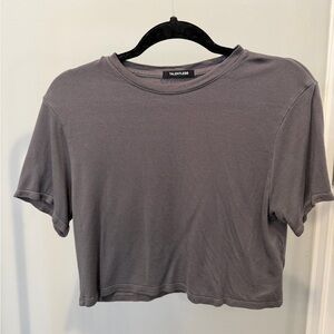 TALENTLESS Charcoal Crop Top